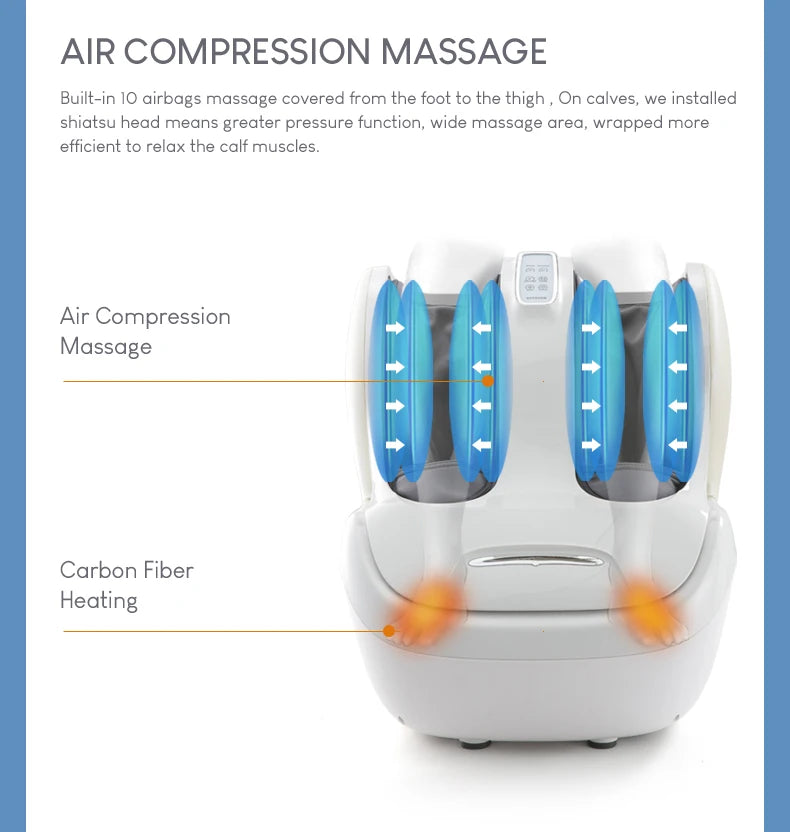 Electric Calf and Foot Massage Machine Vibration Shiatsu Air Compression Massager