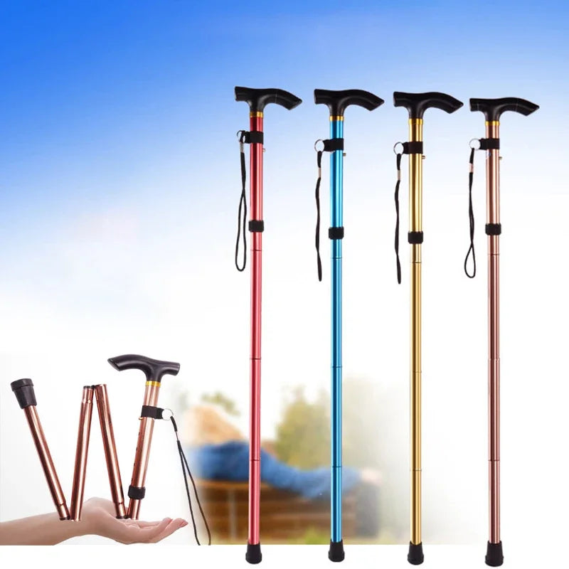 Multifunction Walking Stick Trekking Pole Telescopic Folding Hiking Stick Walking Cane