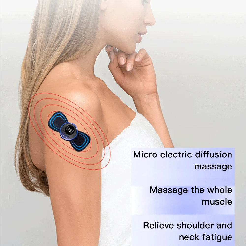 LCD Display EMS Neck Massage Electric Massager Portable Pain Relief and Muscle Stimulator