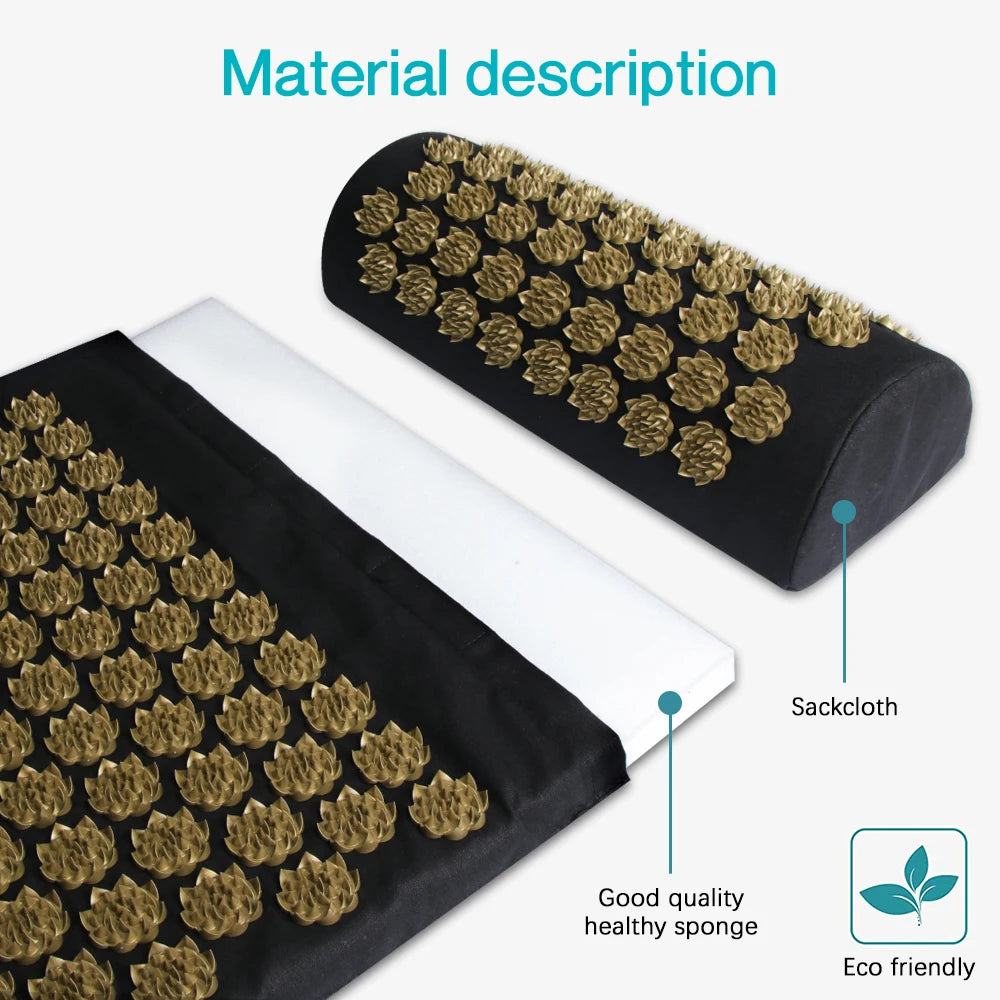 Lotus Spike Mat Acupuncture Massage Cushion for Neck Foot Back Yoga Acupressure Massage Mat