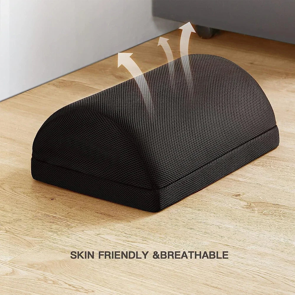 Under Desk Foot Rest Adjustable Height Memory Foam Foot Stool for Office Chair & Gaming Chair, Back & Hip Pain Relief