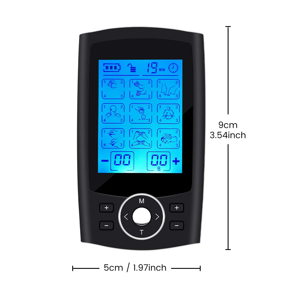 Electric Stimulation Massager Muscle EMS Therapy Pain Relief Adjustable Lightweight LCD Display