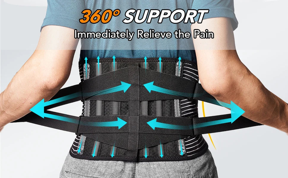 Back Brace Waist Belt Lower Back Pain Relief Breathable Anti-skid Spine Lumbar Support Belt