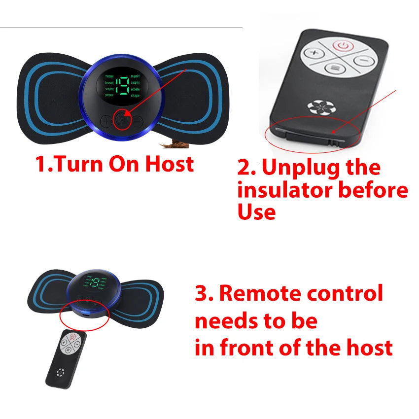 Electric Neck Back Massager Sticker Cervical Massage Patch EMS Body Massage Pain Relief