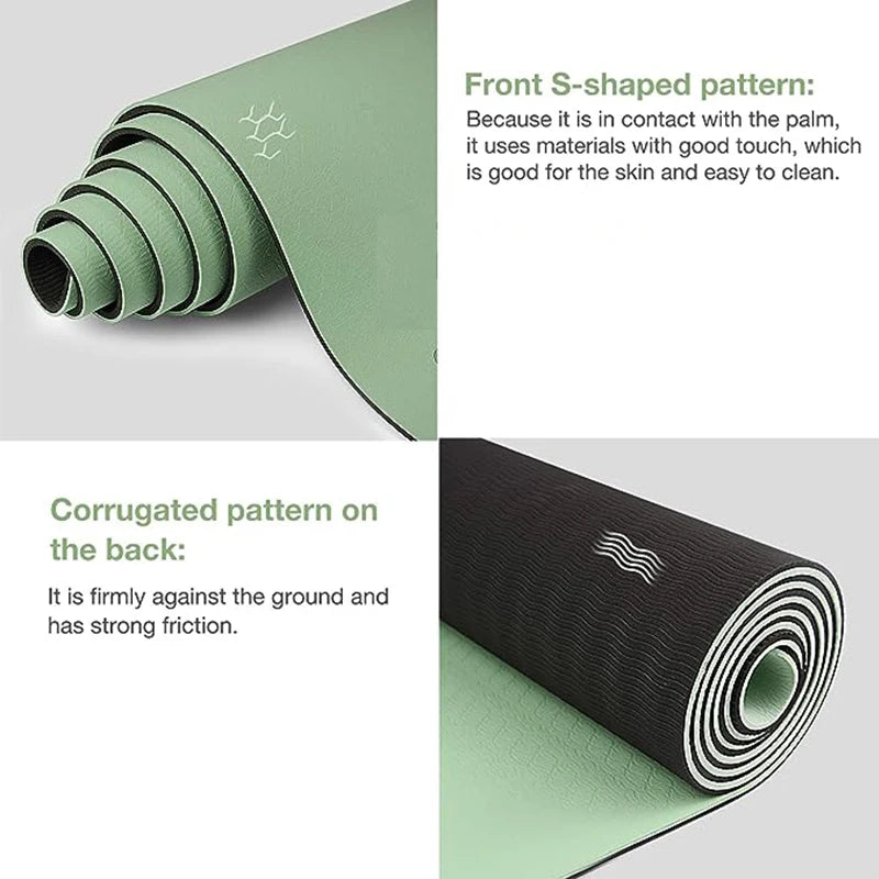 Thick Two-Color TPE Yoga Mat – Premium Fitness & Exercise Pad