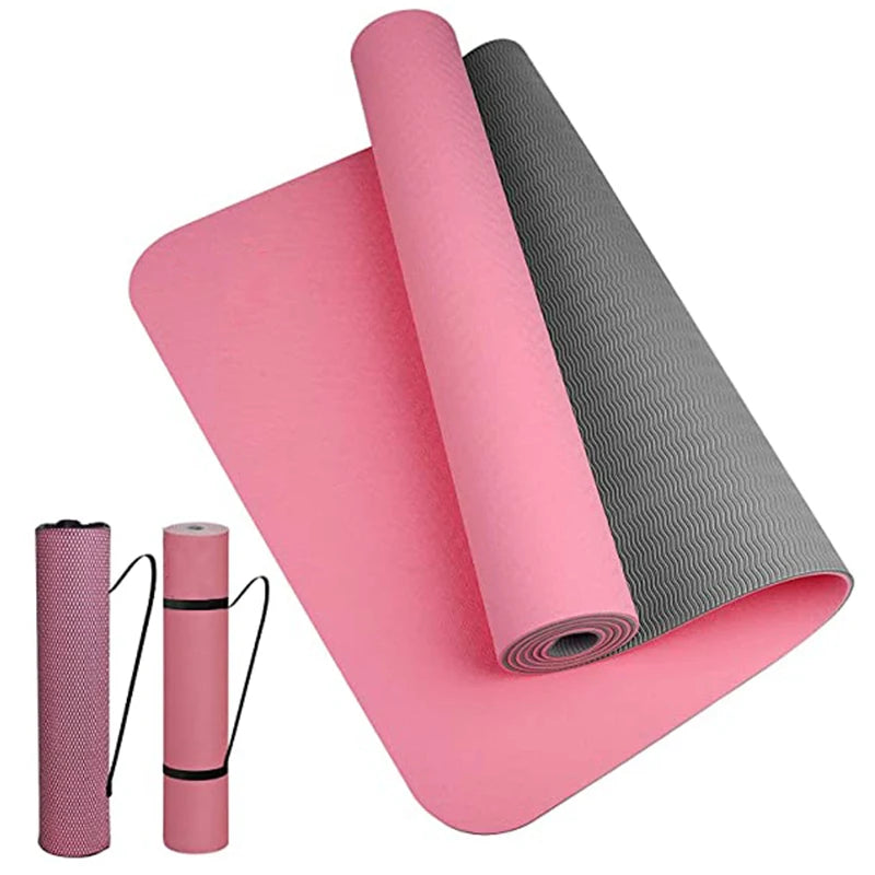 Thick Two-Color TPE Yoga Mat – Premium Fitness & Exercise Pad