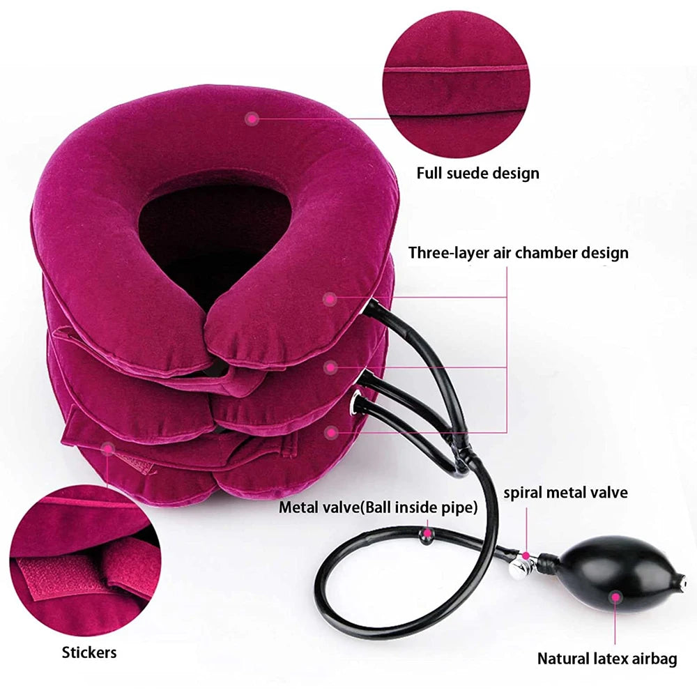 Inflatable Neck Stretcher Collar for Chronic Neck & Shoulder Alignment Pain