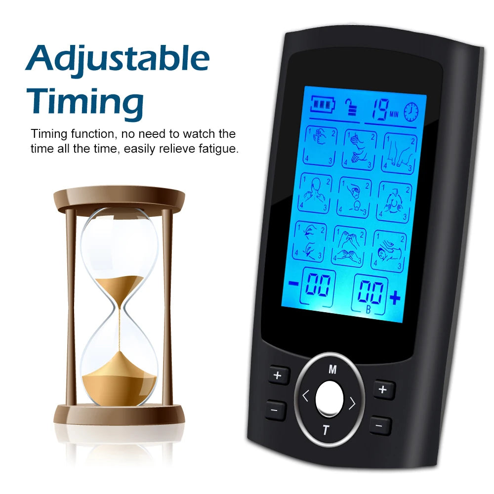 Electric Stimulation Massager Muscle EMS Therapy Pain Relief Adjustable Lightweight LCD Display