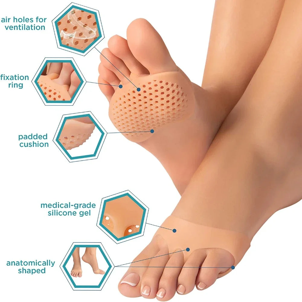 Silicone Metatarsal Pads Toe Separator Pain Relief Foot Pads Orthotics Foot Massage Insoles
