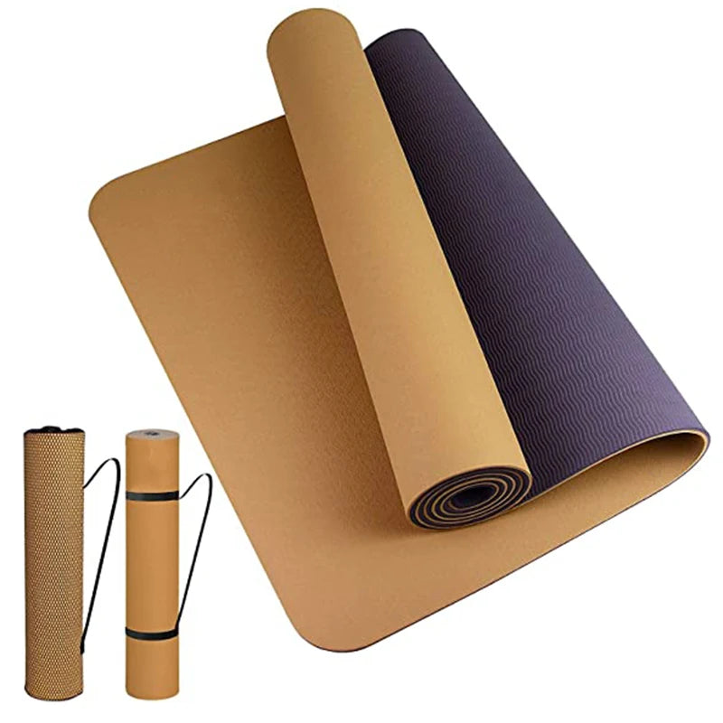 Thick Two-Color TPE Yoga Mat – Premium Fitness & Exercise Pad