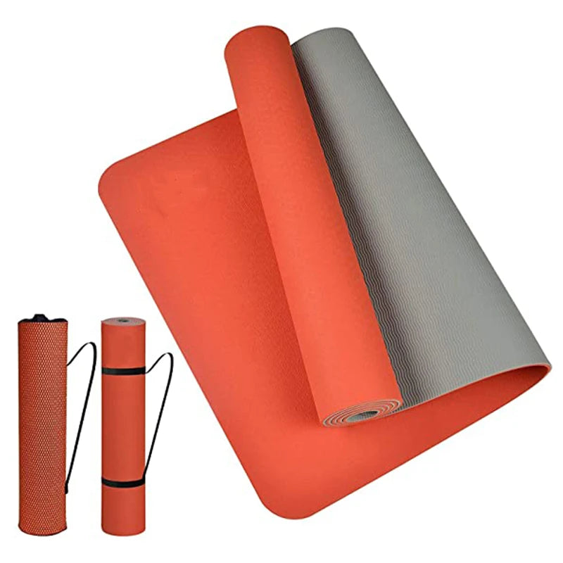 Thick Two-Color TPE Yoga Mat – Premium Fitness & Exercise Pad