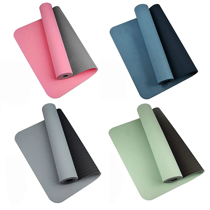 Thick Two-Color TPE Yoga Mat – Premium Fitness & Exercise Pad