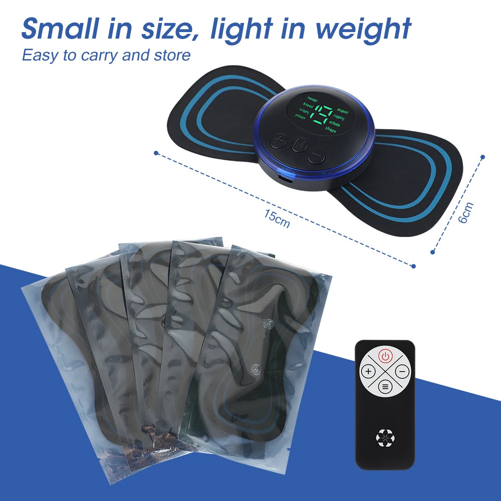 Electric Neck Back Massager Sticker Cervical Massage Patch EMS Body Massage Pain Relief