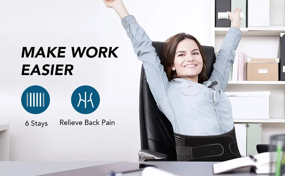 Back Brace Waist Belt Lower Back Pain Relief Breathable Anti-skid Spine Lumbar Support Belt
