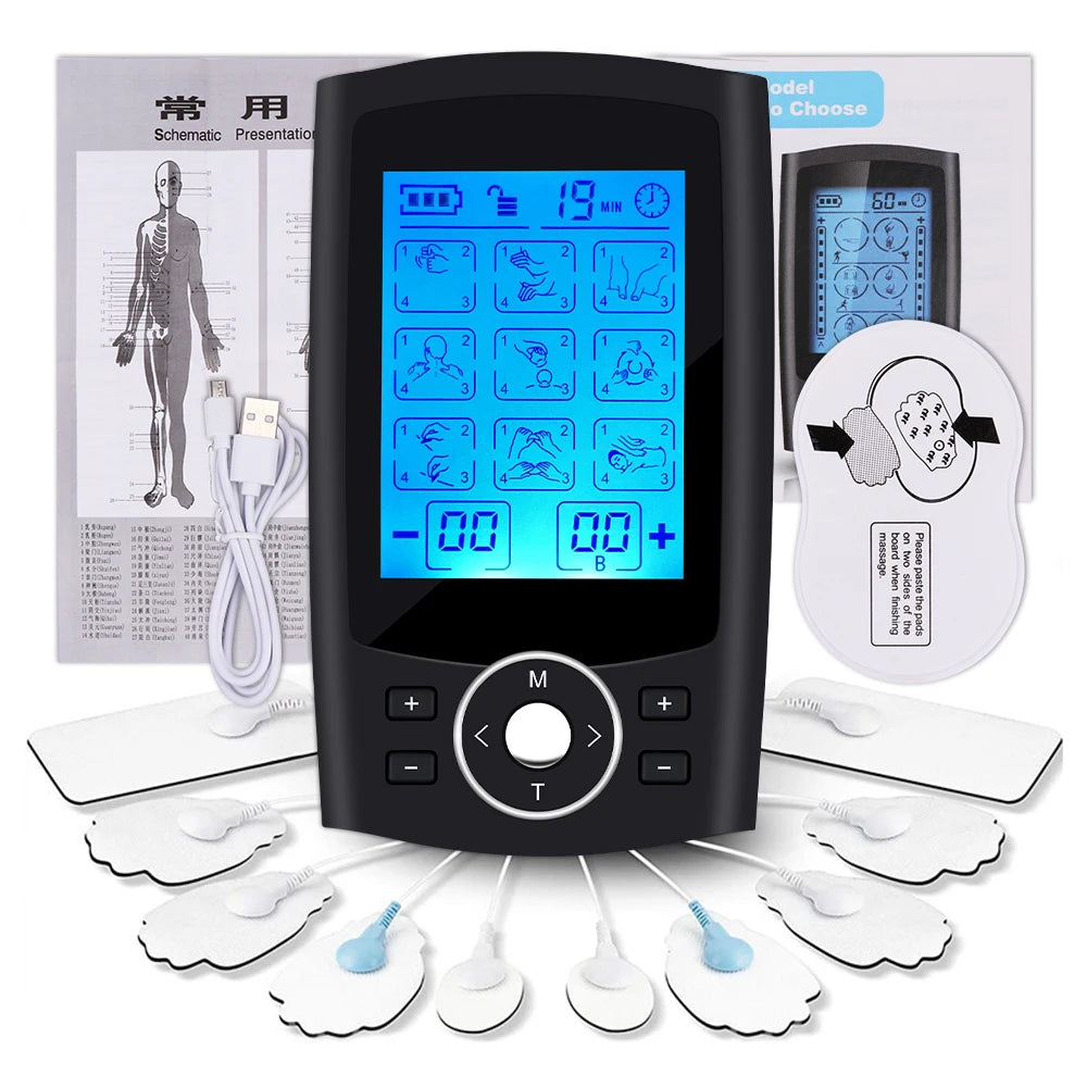 Electric Stimulation Massager Muscle EMS Therapy Pain Relief Adjustable Lightweight LCD Display