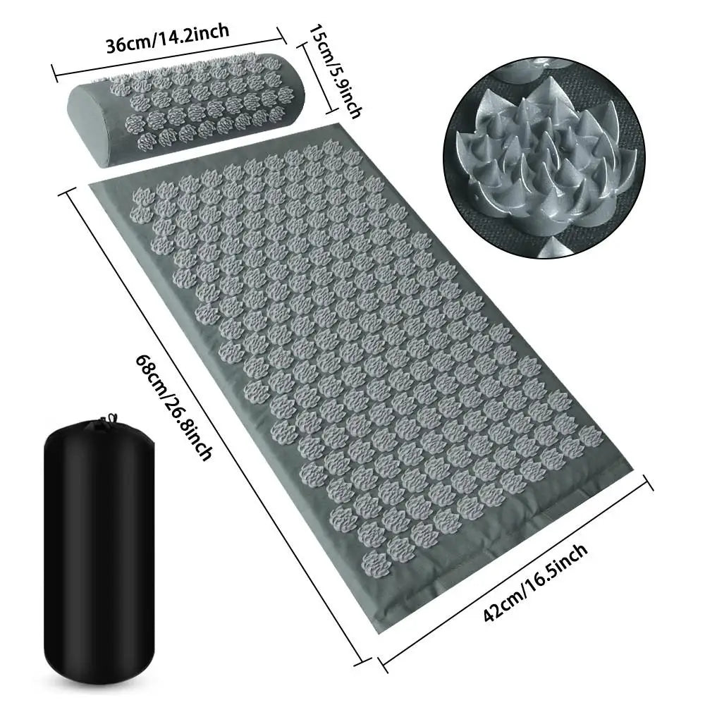 Lotus Spike Mat Acupuncture Massage Cushion for Neck Foot Back Yoga Acupressure Massage Mat