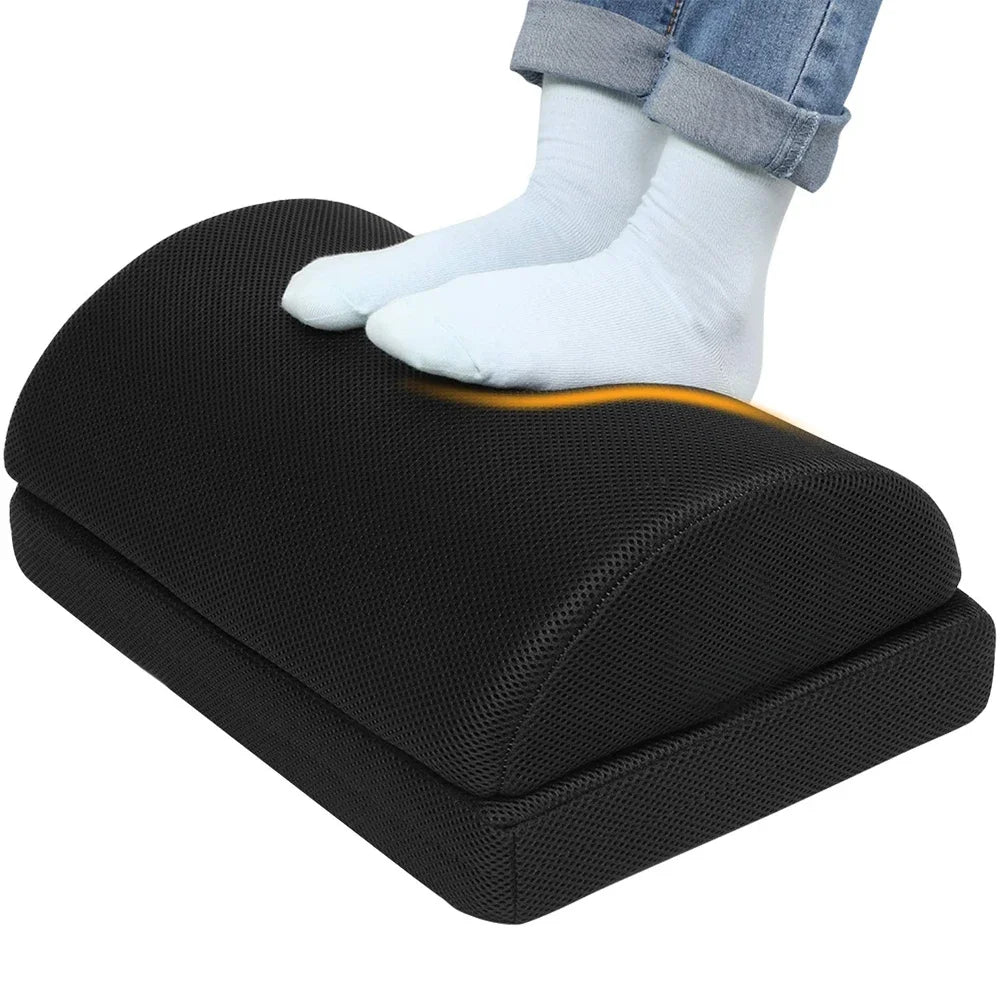 Under Desk Foot Rest Adjustable Height Memory Foam Foot Stool for Office Chair & Gaming Chair, Back & Hip Pain Relief