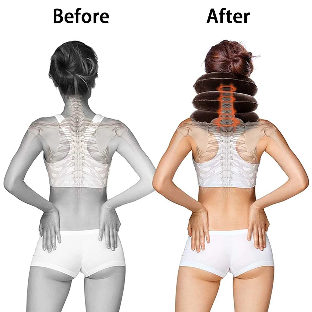 Inflatable Neck Stretcher Collar for Chronic Neck & Shoulder Alignment Pain