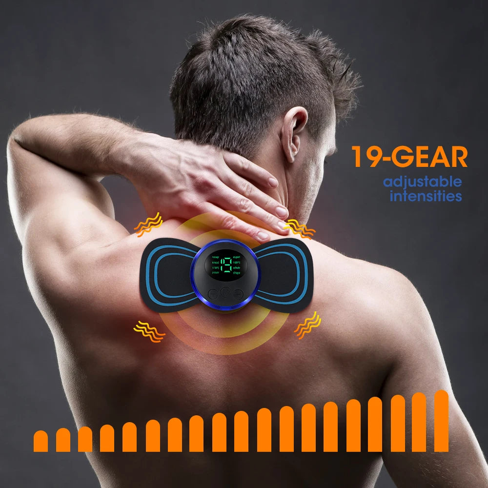 Electric Neck Back Massager Sticker Cervical Massage Patch EMS Body Massage Pain Relief