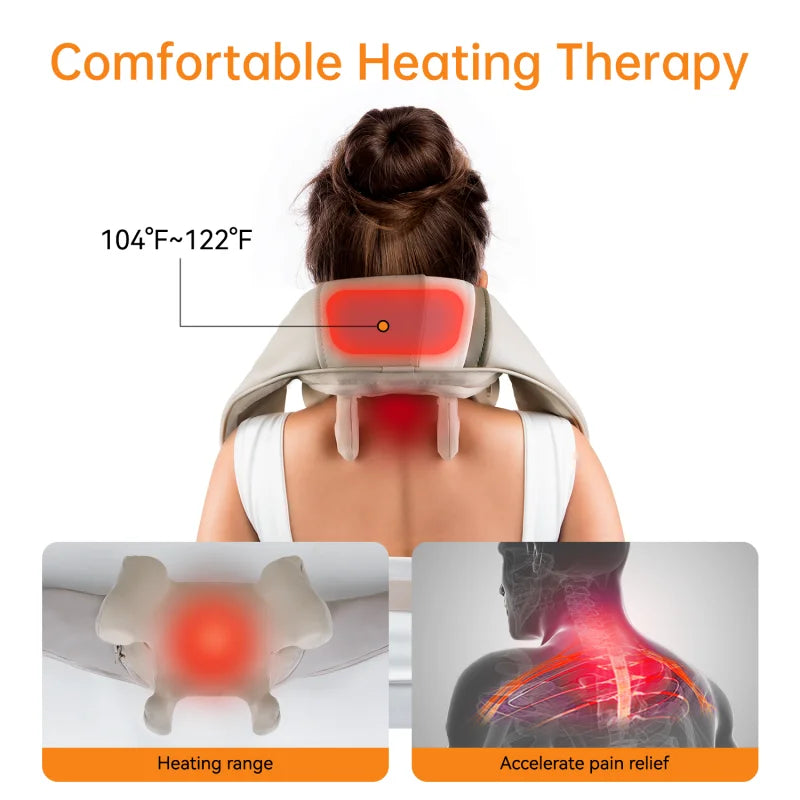 Neck Massager Heating Massage Pillow, Muscle Kneading Massage Shawl