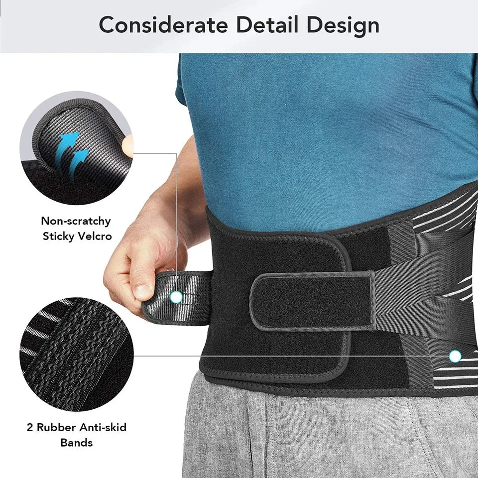 Back Brace Waist Belt Lower Back Pain Relief Breathable Anti-skid Spine Lumbar Support Belt
