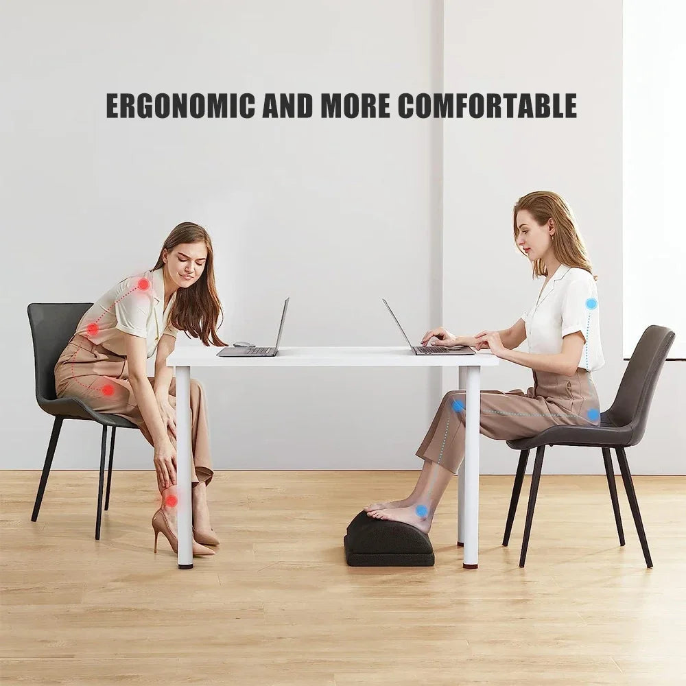Under Desk Foot Rest Adjustable Height Memory Foam Foot Stool for Office Chair & Gaming Chair, Back & Hip Pain Relief