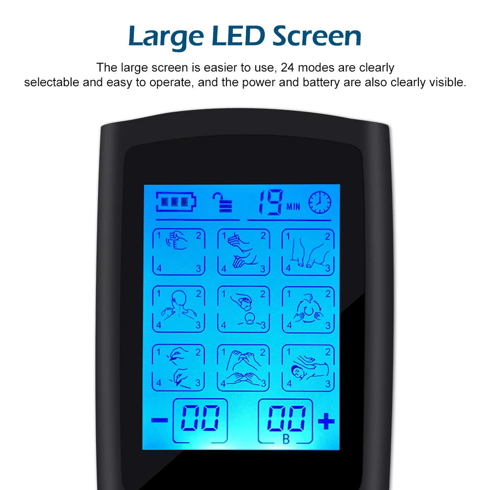 Electric Stimulation Massager Muscle EMS Therapy Pain Relief Adjustable Lightweight LCD Display