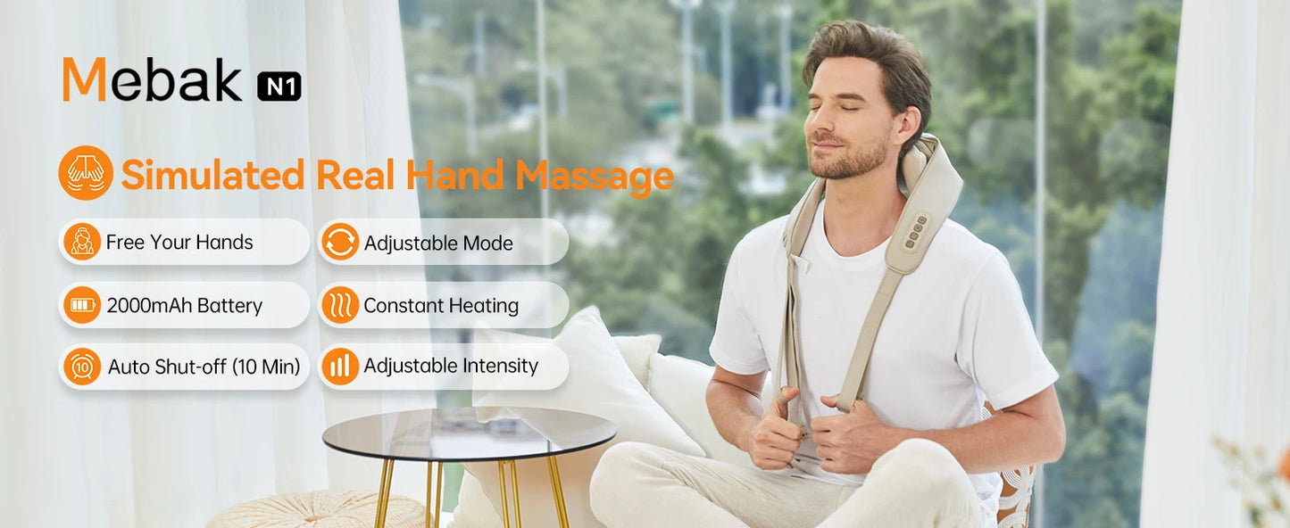 Neck Massager Heating Massage Pillow, Muscle Kneading Massage Shawl