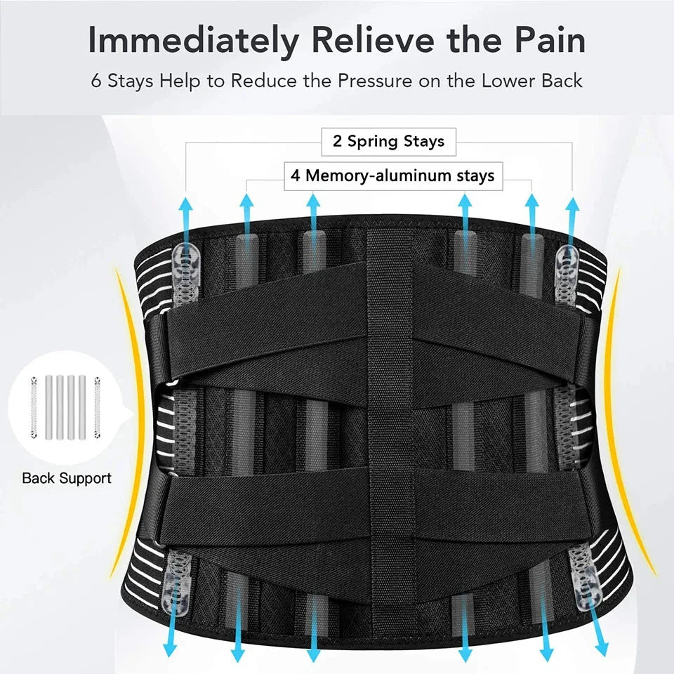 Back Brace Waist Belt Lower Back Pain Relief Breathable Anti-skid Spine Lumbar Support Belt