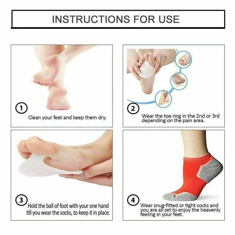 2Pcs Gel Pad For Sensitive Feet Silicone Gel Metatarsal Pads for Shoes Sore Foot Care