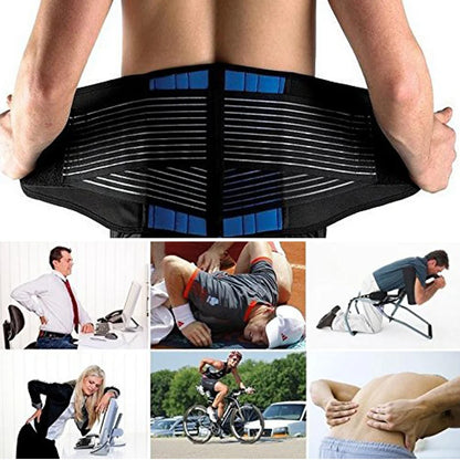 Adjustable Neoprene Double Pull Lumbar Support Lower Back Pain Relief Waist Band