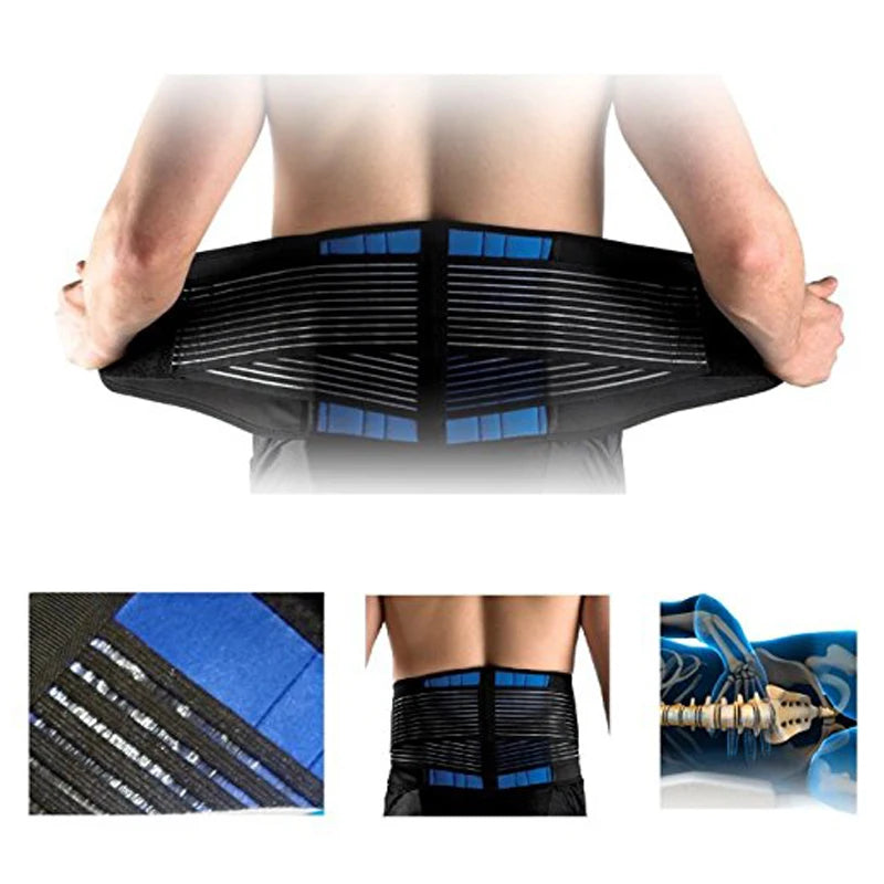 Adjustable Neoprene Double Pull Lumbar Support Lower Back Pain Relief Waist Band