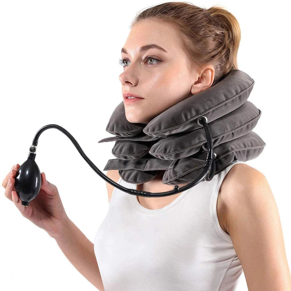 Inflatable Neck Stretcher Collar for Chronic Neck & Shoulder Alignment Pain