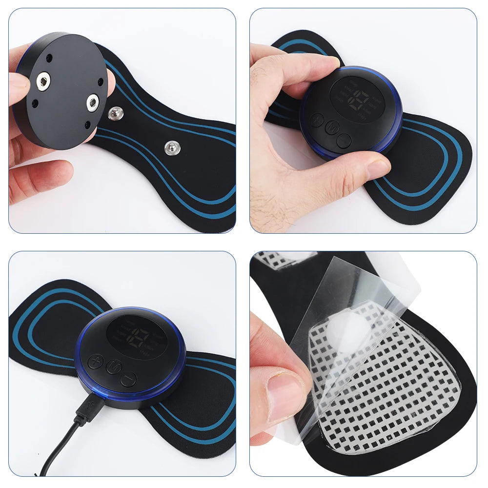 Electric Neck Back Massager Sticker Cervical Massage Patch EMS Body Massage Pain Relief