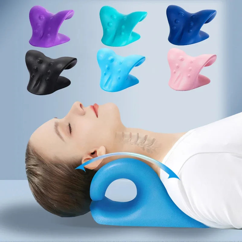 Neck Shoulder Relaxer Cervical Chiropractic Traction Device Pillow for Pain Relief