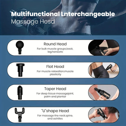 Portable Fascia Gun Tissue Massager Mini Lightweight Body Massage with LED Touch Screen