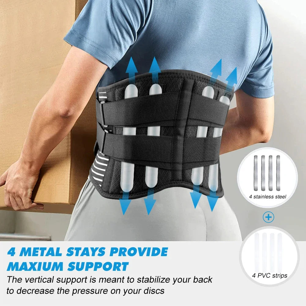 Back Brace for Lower Back Pain Relief, Lumbar Support for Herniated Disc, Sciatica, Scoliosis