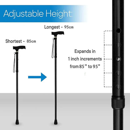 Multifunction Walking Stick Trekking Pole Telescopic Folding Hiking Stick Walking Cane