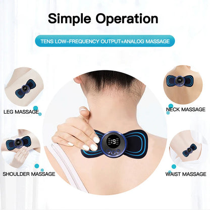 LCD Display EMS Neck Massage Electric Massager Portable Pain Relief and Muscle Stimulator