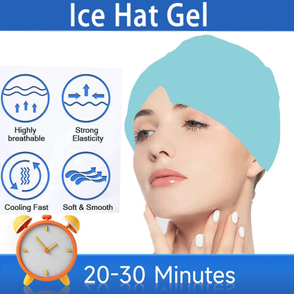 Form Fitting Gel Ice Headache Migraine Relief Hat Cold Compress Therapy Cap