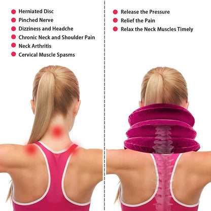 Inflatable Neck Stretcher Collar for Chronic Neck & Shoulder Alignment Pain