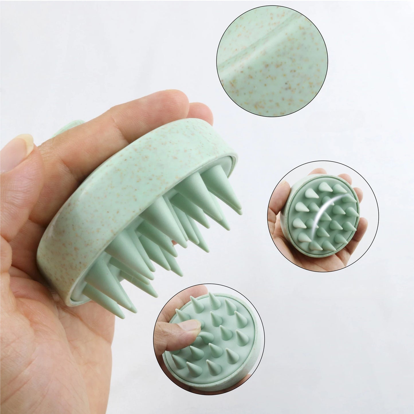 Silicone Shampoo Brush Head Scalp Massage Comb Hair Washing Comb