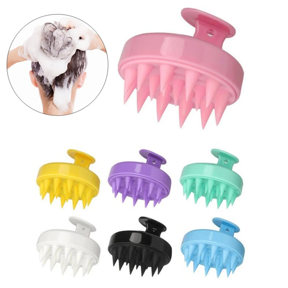 Silicone Shampoo Brush Head Scalp Massage Comb Hair Washing Comb