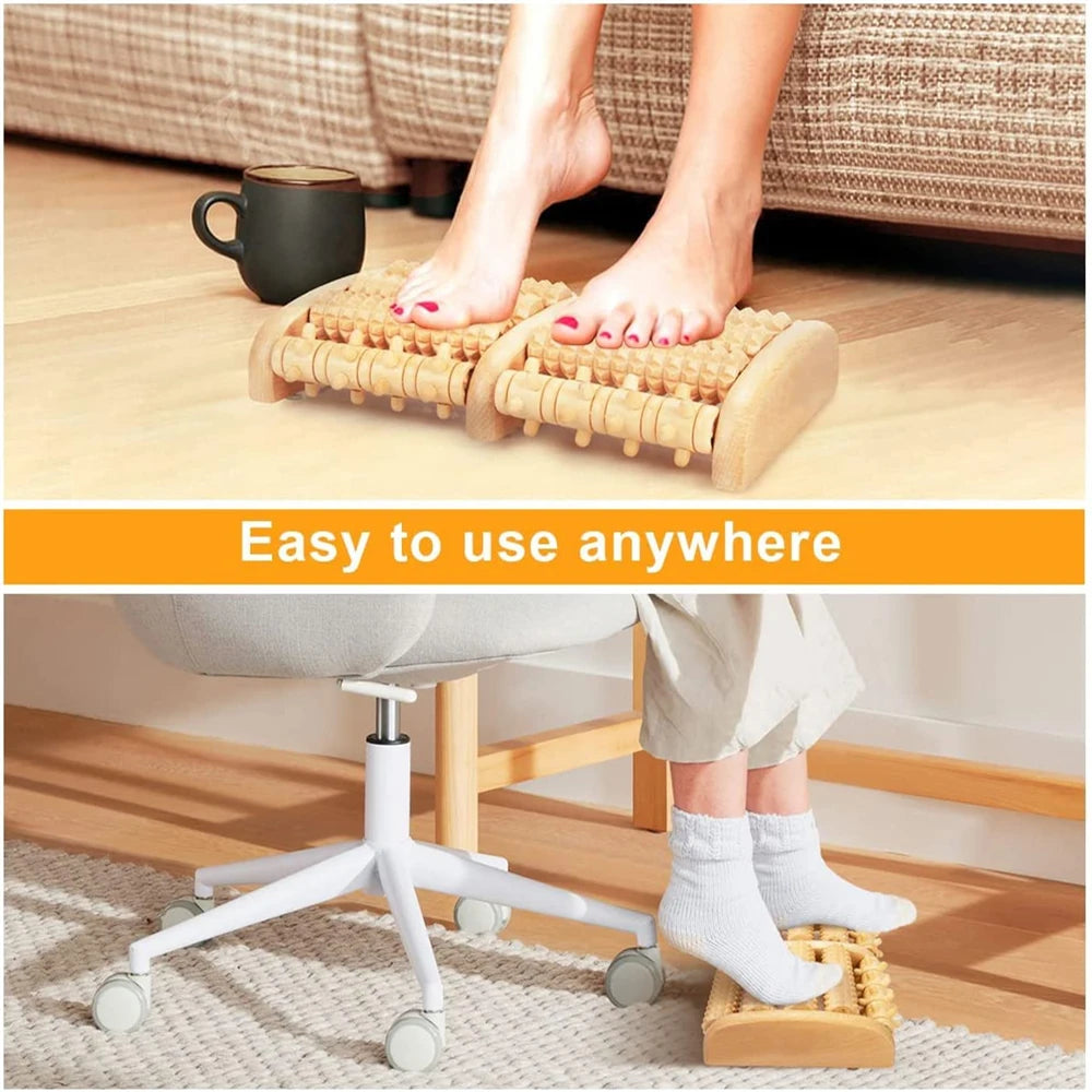 Wooden Foot Roller Wood Care Massage Reflexology Muscle Relax Massager