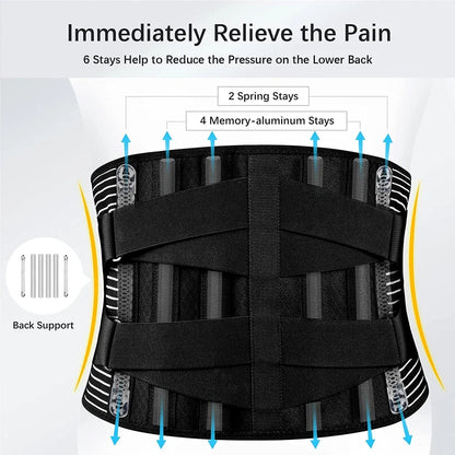 Back Brace for Lower Back Pain Lumbar Support for Heavy Lifting, Support Relief Sciatica, Herniated Disc