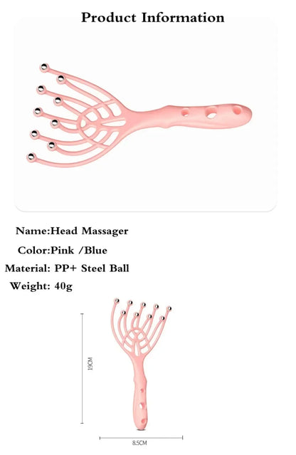 Nine-Claw Head Massager: Stress Relief & Relaxation