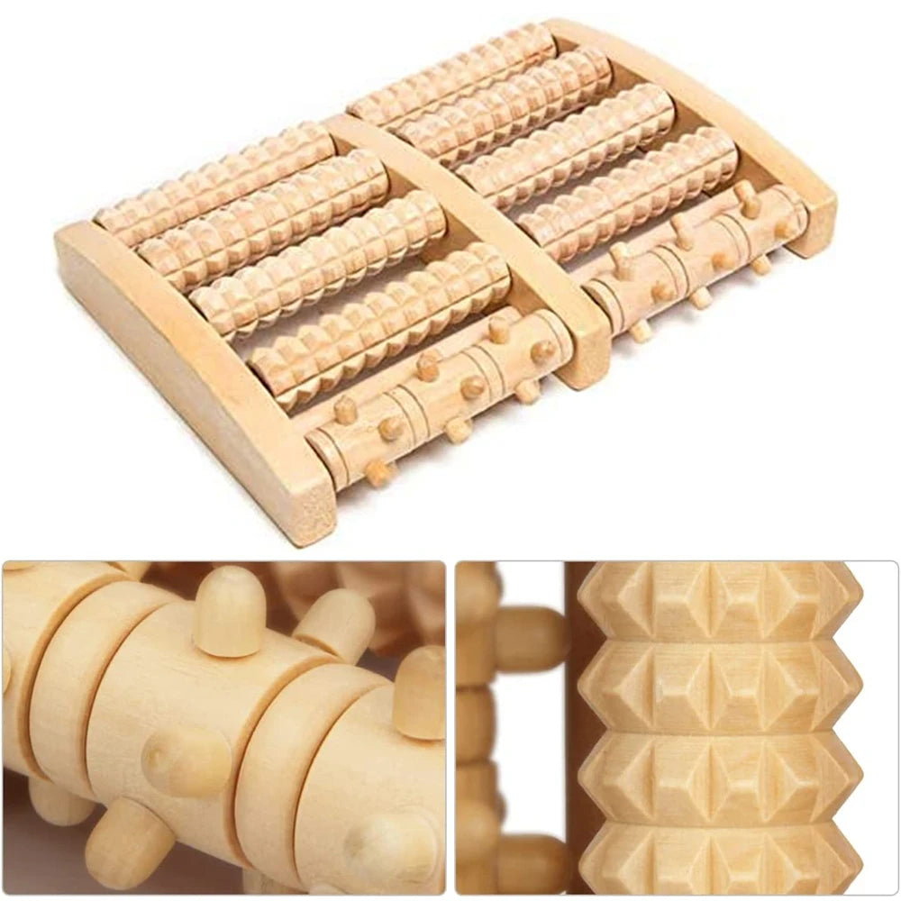 Wooden Foot Roller Wood Care Massage Reflexology Muscle Relax Massager