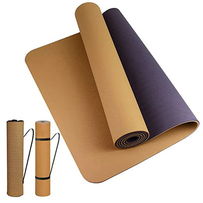 Thick Two-Color TPE Yoga Mat – Premium Fitness &amp; Exercise Pad