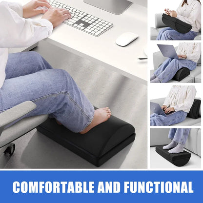 Under Desk Foot Rest Adjustable Height Memory Foam Foot Stool for Office Chair & Gaming Chair, Back & Hip Pain Relief