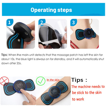 LCD Display EMS Neck Massage Electric Massager Portable Pain Relief and Muscle Stimulator